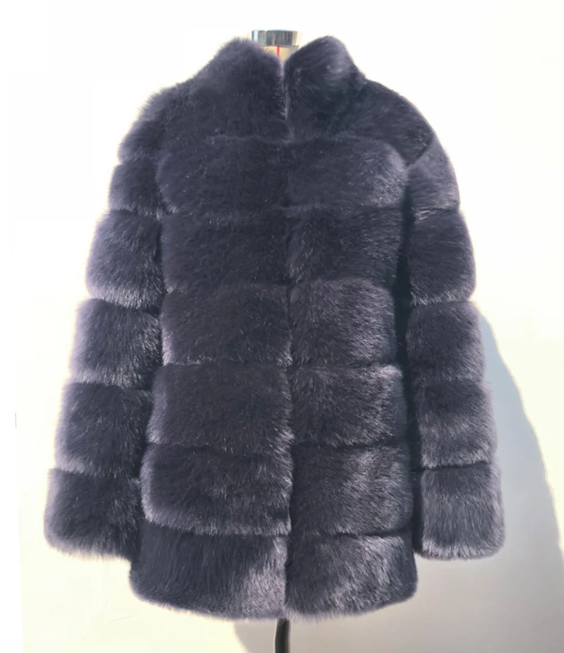 

2020 Plus Size Winter Outerwear Furry Faux Fur KALENMOS Coat Women High Collar Long Sleeve Fake Fur Jacket fourrure coats mujer