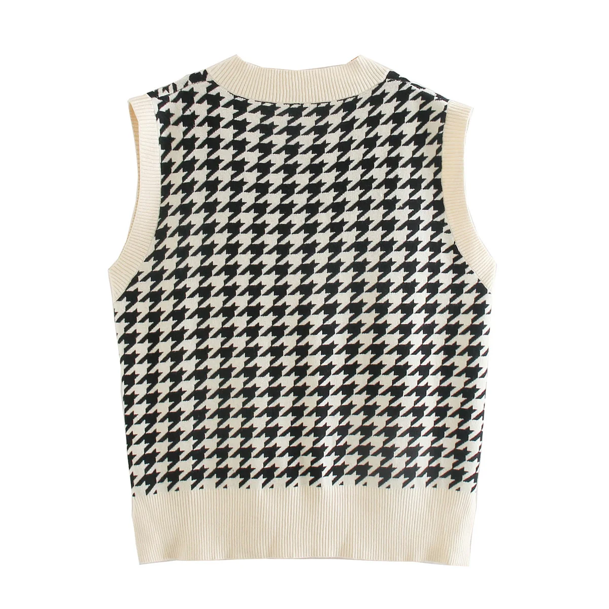 

Side Vents Loose Female Waistcoat Fashion Oversized Asymmetry Knitted Sweater Vest V Neck Sleeveless Chic Tops