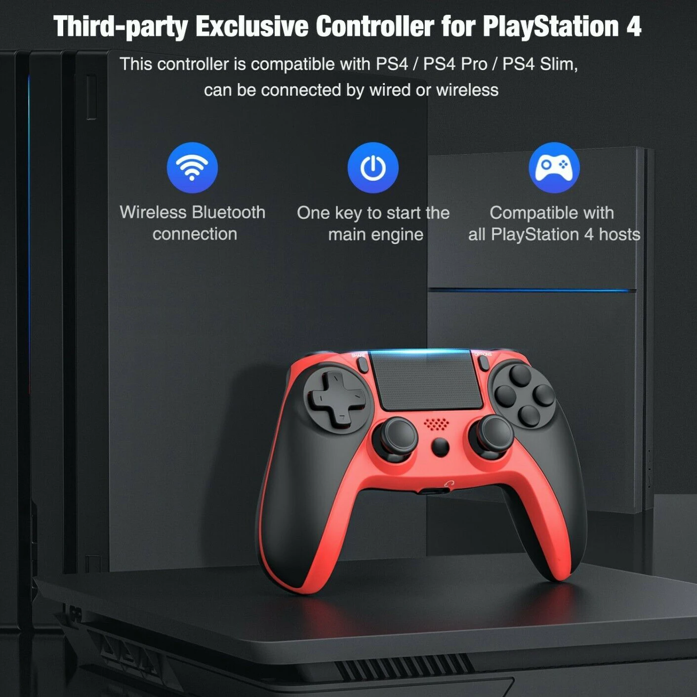 

Wireless Gamepad Compatible With PS4 Console Playstation Support 3.5mm Audio Gamepad Portable Gamepad Wireless Gaming Controller
