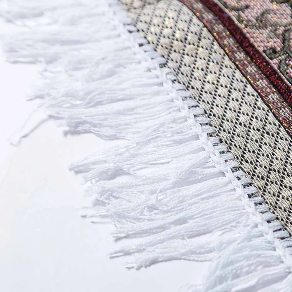 

Cotton Yarn Prayer Mat Carpet Light Muslim Prayer Rug for Living Room Bedroom Hall (with Bag)