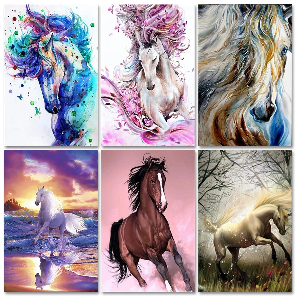 Алмазная живопись ZOOYA 5D &quotсделай сам&quot вышивка с лошадью животное квадратная