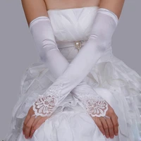 long party dance gloves mariage whiteblackred fingerless satin opera for bridal wedding accessories
