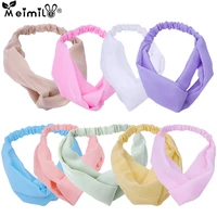 new solid color cross elastic hair band childrens headwear sweet girls hair accessories for kids head band cute baby hairwear