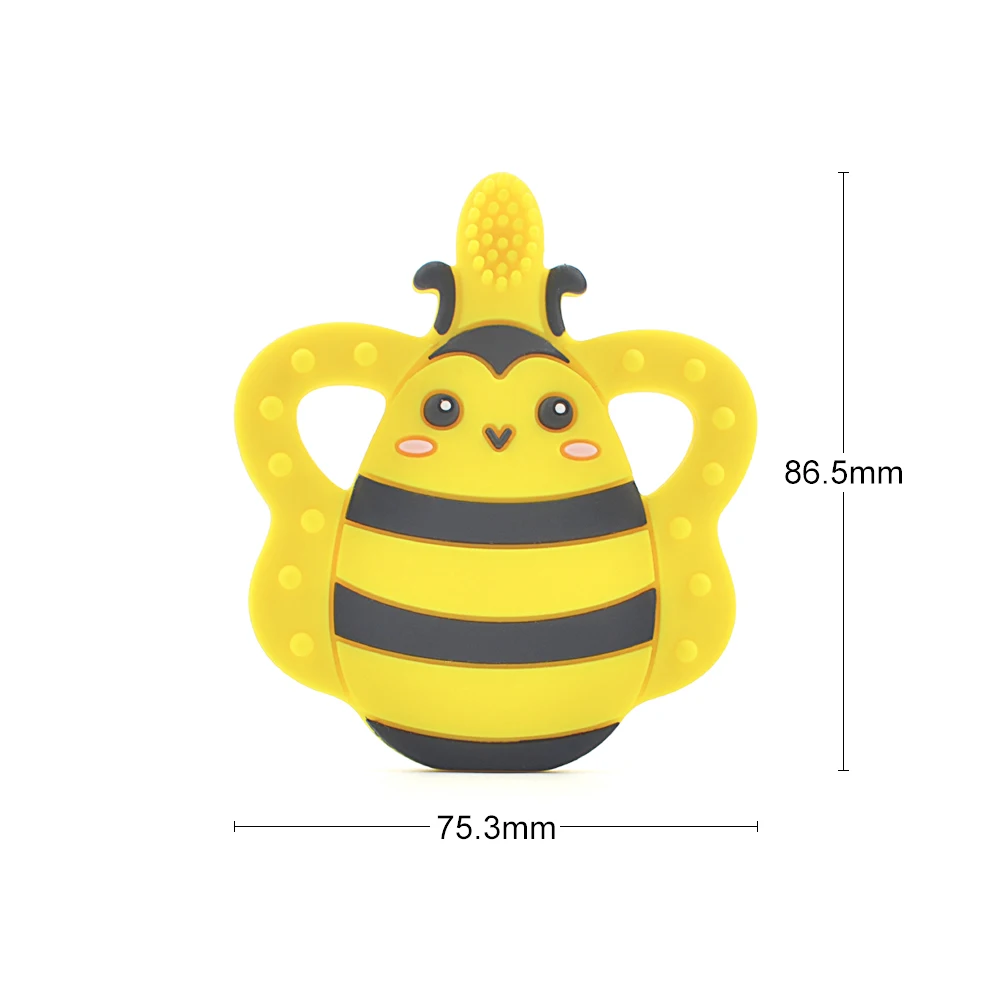 Baby Silicone Teethers Cartoon Bee Toothbrush Teething Toy BPA Free Food Grade Charms Kids Nursing Gift | Мать и ребенок
