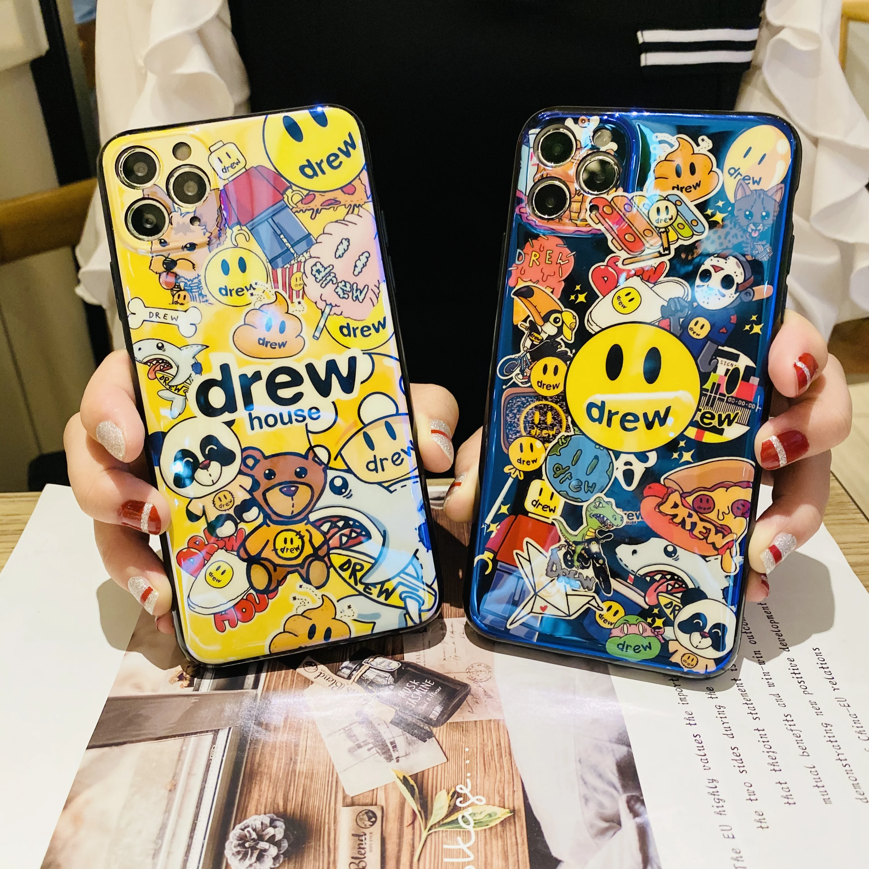 

Blue Ray Cartoon Smile Face Phone Cover For Redmi 9T 9A 9C 9Prime 8A 7A 6A 6 Pro 5A K20 K30 K40 Pro Plus Silicone Soft TPU Case