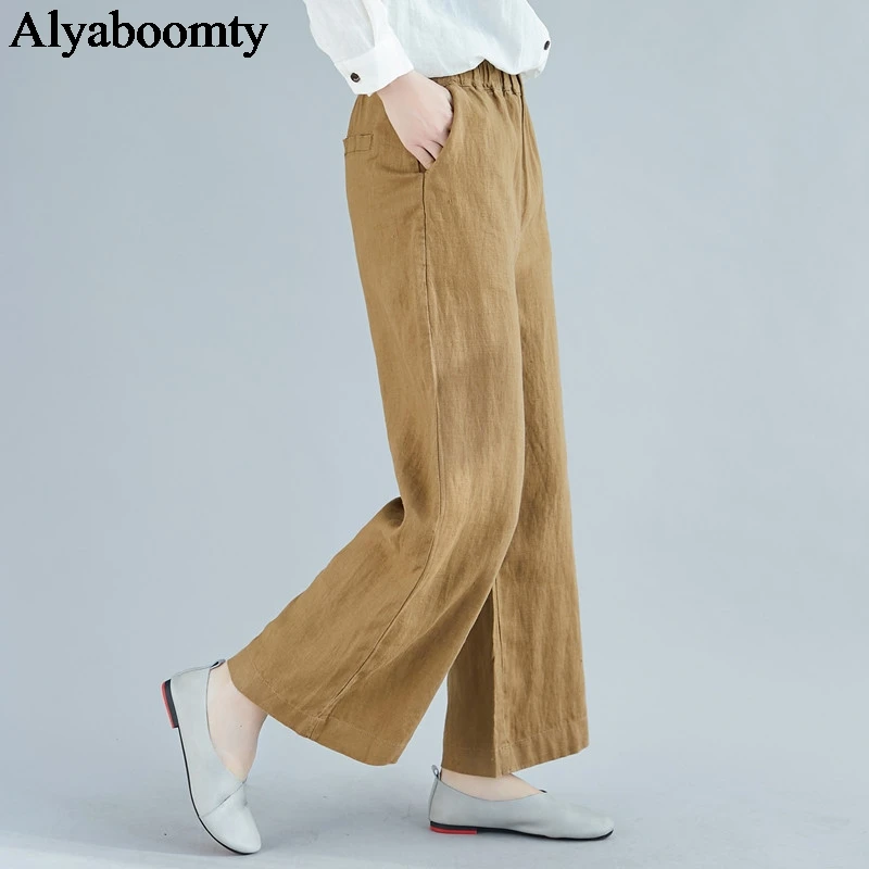 Женские повседневные свободные брюки размера плюс черные бежевые хаки широкие