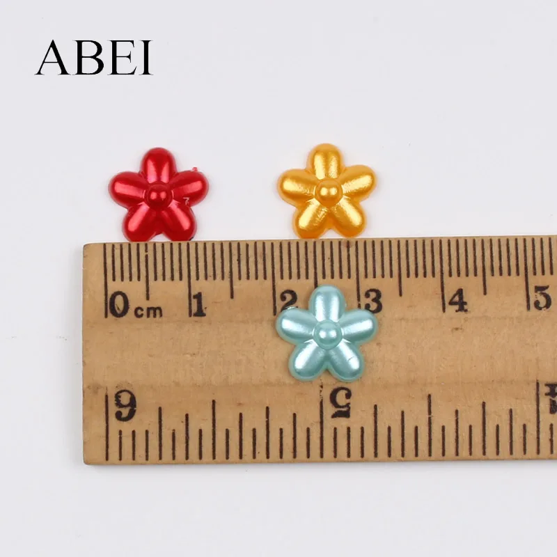 200 шт 12 мм ABS плоский цветок бисера для скрапбукинга свадебные ремесла DIY ручной