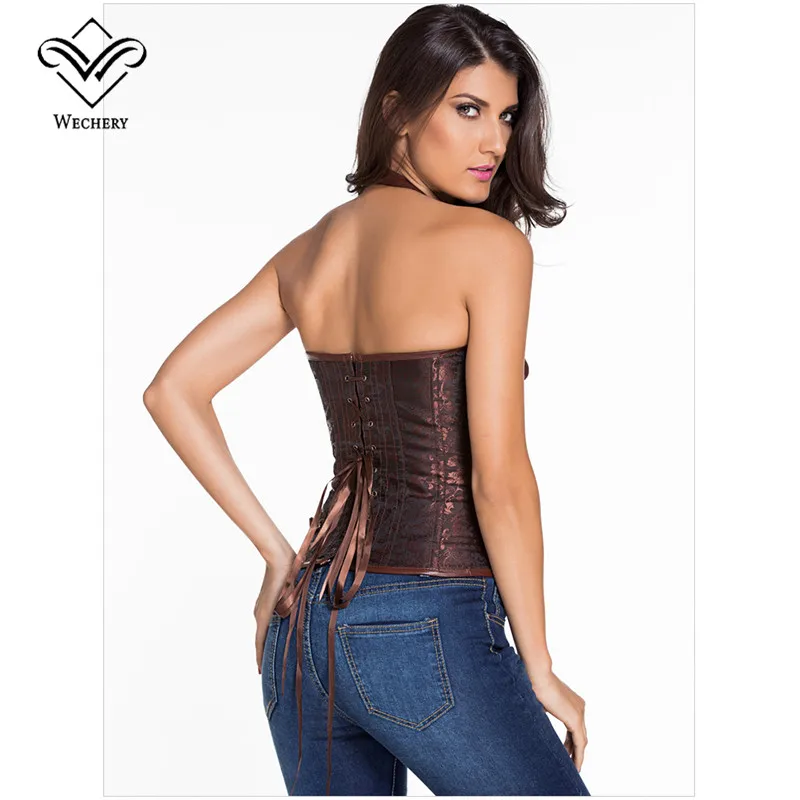Wechery Винтаж женские стимпанк корсет Overbust средства ухода за кожей Корректирующее