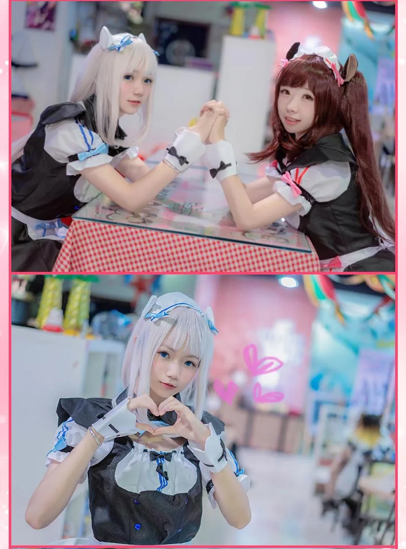 Chocola NEKOPARA Косплей шоколадный ванильный костюм горничной кошки Neko Girl NEKOPARA косплей Женский костюм игра и парики Хэллоуин