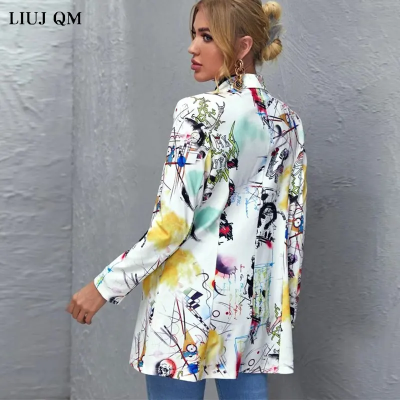 

Vintage Letter Printing Blazer Jacket Women High Street Fashion Summer 2021 Plus Size Elegant Blazer Suits Women's Spring coat
