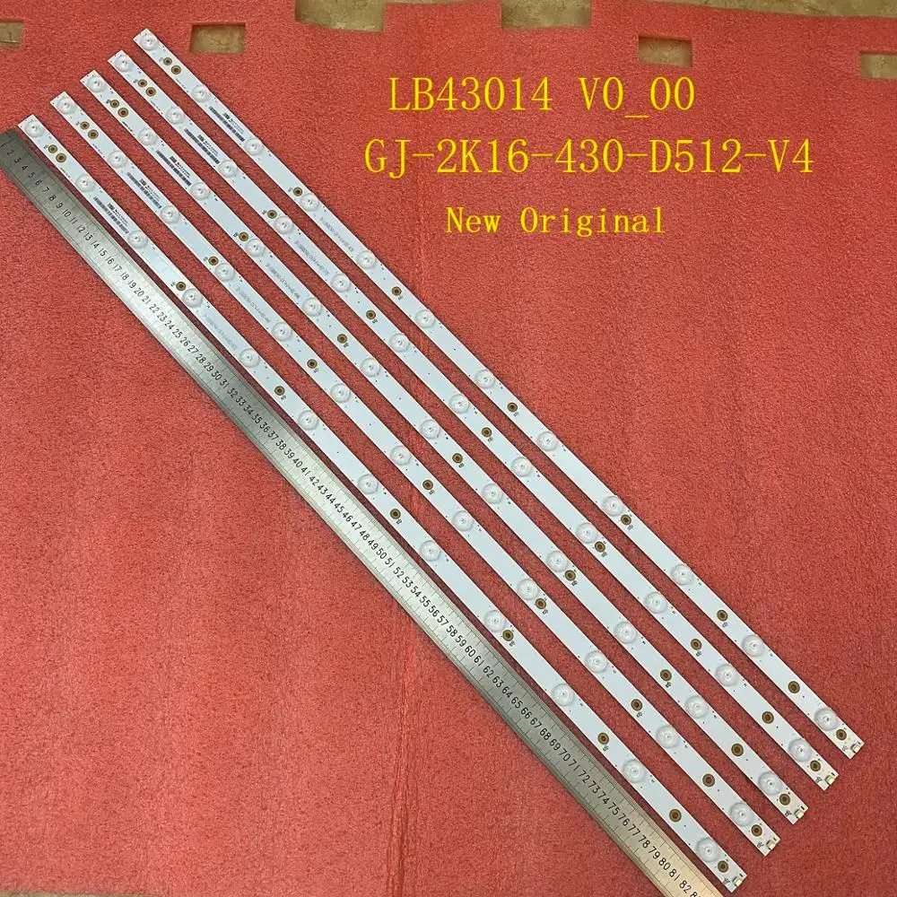 Led para 43pus6201 Tira Retroiluminação 43pus6401 43pus6551 43pus6501 43pus6101 Lb43014 Gj-2k16-430-d512-v4 5pcs 43puh6101 43put6101