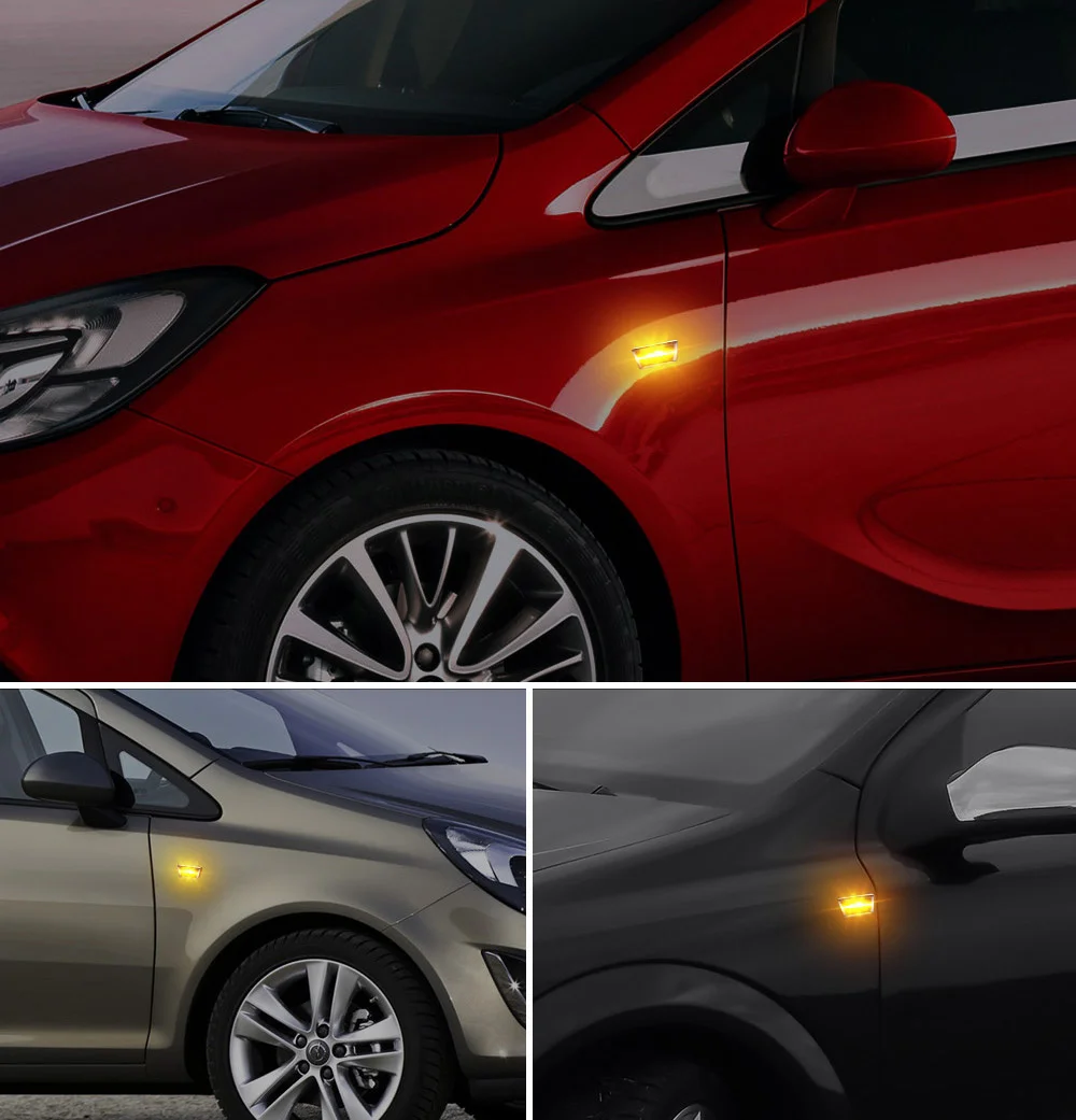 

Pair LED Amber Dynamic Flowing Turn Signal Side Marker Light For Opel Insignia Astra H Zafira B Corsa Chevrolet Meriva B