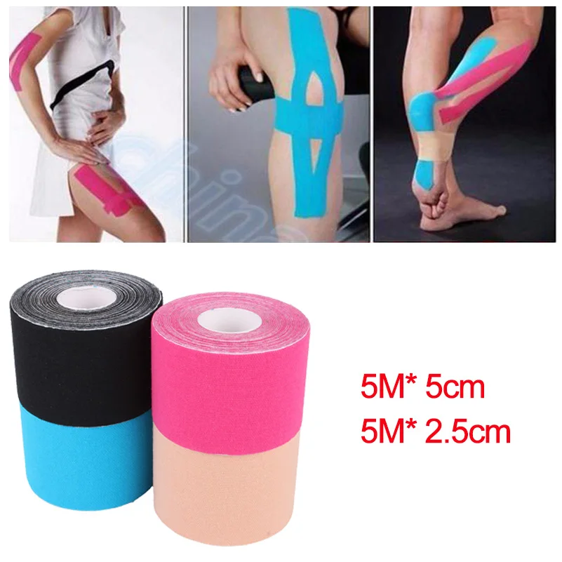 2 размера эластичная хлопковая рулонная клейкая лента 5 см * м Спортивная мышечная