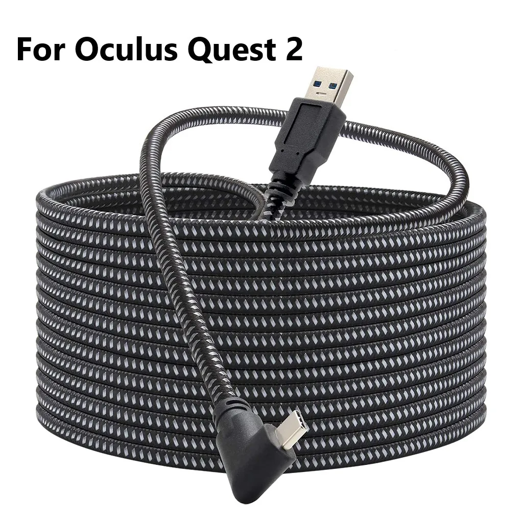 3/5/6M для Oculus Quest 2 Соединительный Кабель USB 3,0 быстрой зарядки Кабели для Quest2 Очки виртуальной реальности VR для передачи данных и быстрой зарядки с заряжает Очки виртуальной реальности VR аксессуары для гарнитуры - изображение