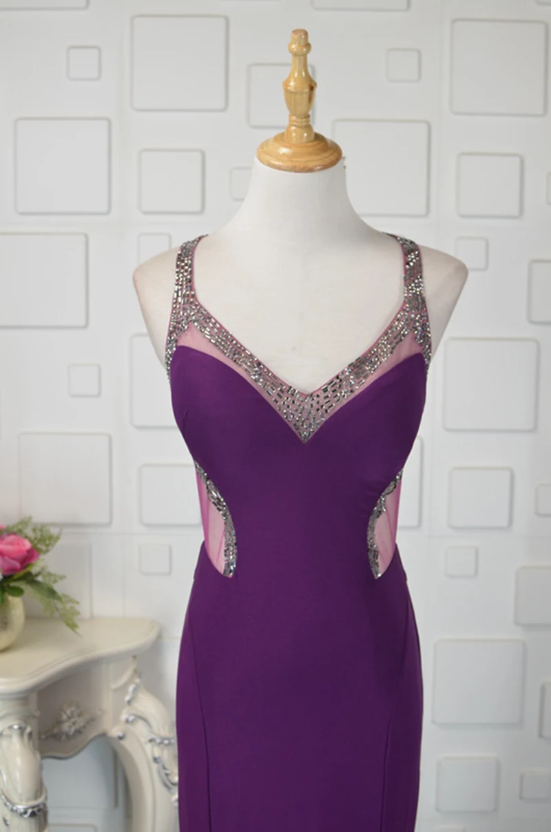 YY01 Churlya Wurfel purple prom dresses mermaid halter sleeveless long dresses evening dresses women vestidos largos de fiesta