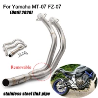 motorcycle stainless front middle link tubes exhaust system silp on for yamaha mt 07 mt07 lossless connect 51mm muffler