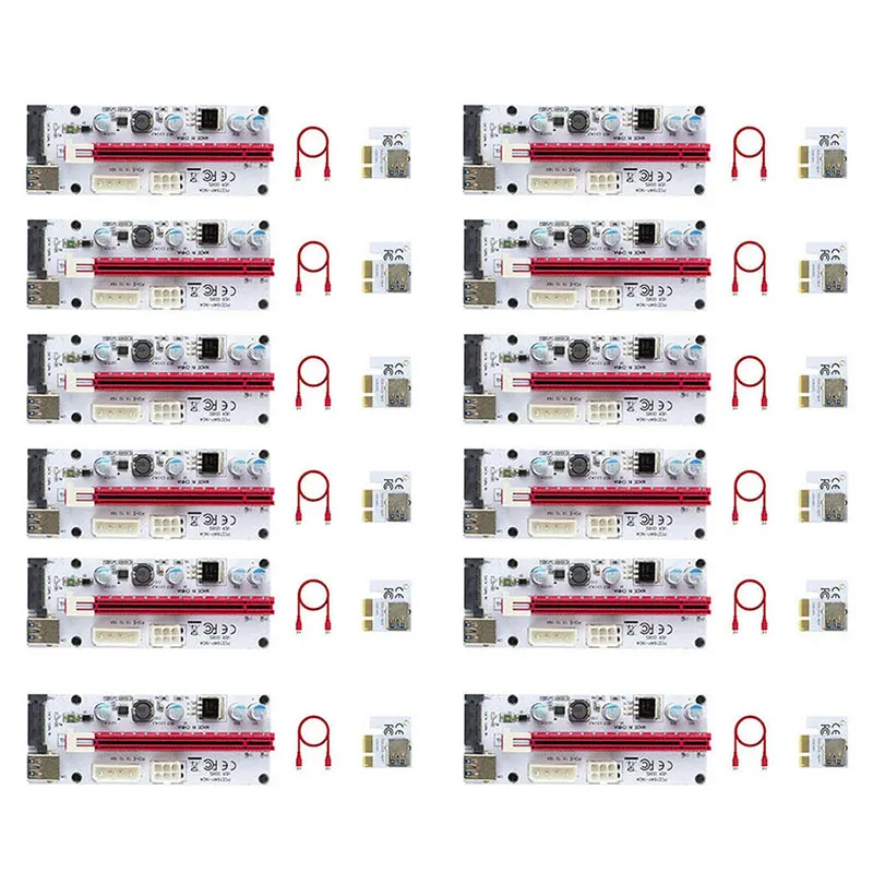 

Переходник VER008S PCI-E, Райзер-карта 008S, PCI Express PCIe 1X на 16X, адаптер, 4 контакта, 6 контактов, SATA, питание для видеокарты, 50 шт., 60 см