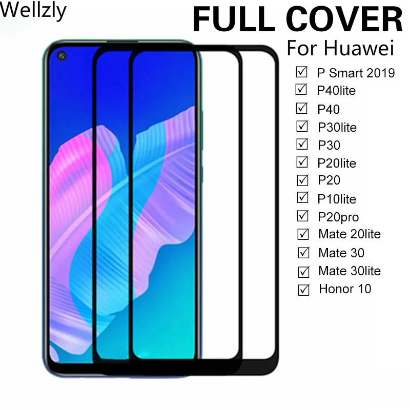 Защитное стекло для Huawei P30 P40 P20 10 Lite пленка экрана Mate 30 20 P Smart Honor закаленное