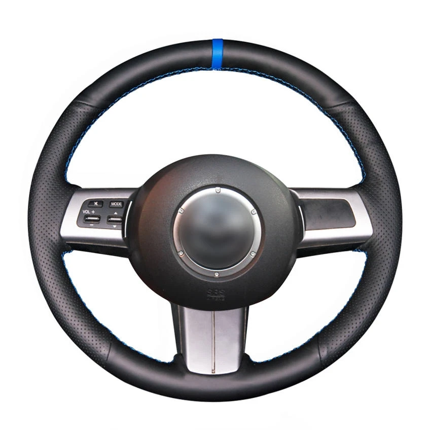 

Рука Шить Синий Маркер черная искусственная кожа рулевое колесо Крышка для Mazda MX-5 Miata 2009-2013 RX-8 2009-2013 CX-7 2007-2009