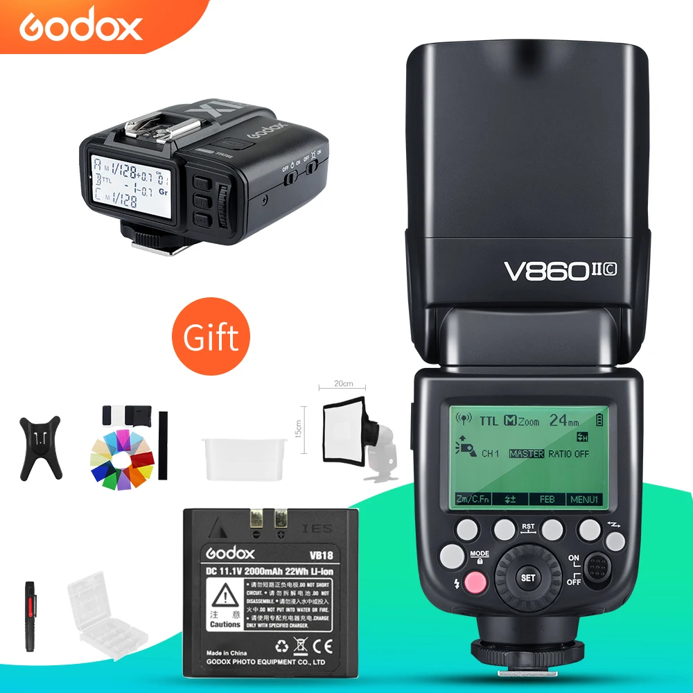 Godox V860II V860II-C V860II-N V860II-S V860II-F V860II-O HSS ttl высокоскоростная вспышка+ X1 вспышка триггера для цифровой зеркальной камеры Canon Nikon sony Fuji Olympus