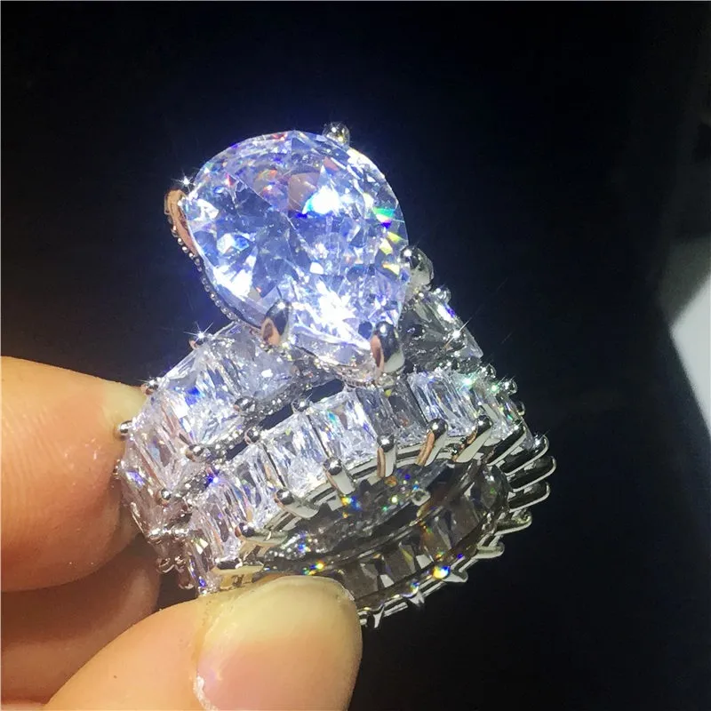 

Кольцо из серебра 925 пробы, 8 карат, с фианитами AAAAA