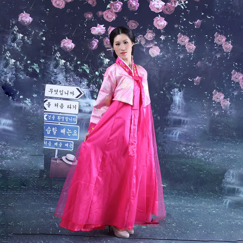 Корейское платье Hanbok в традиционном национальном стиле для женщин костюм