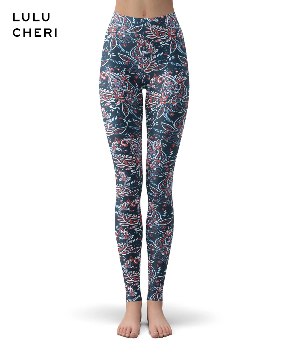 Printed Leggings Индийские этнические леггинсы с принтом пейсли для женщин, мягкие винтажные обтягивающие леггинсы с высокой талией размера плюс - Цвет: Printed Leggings