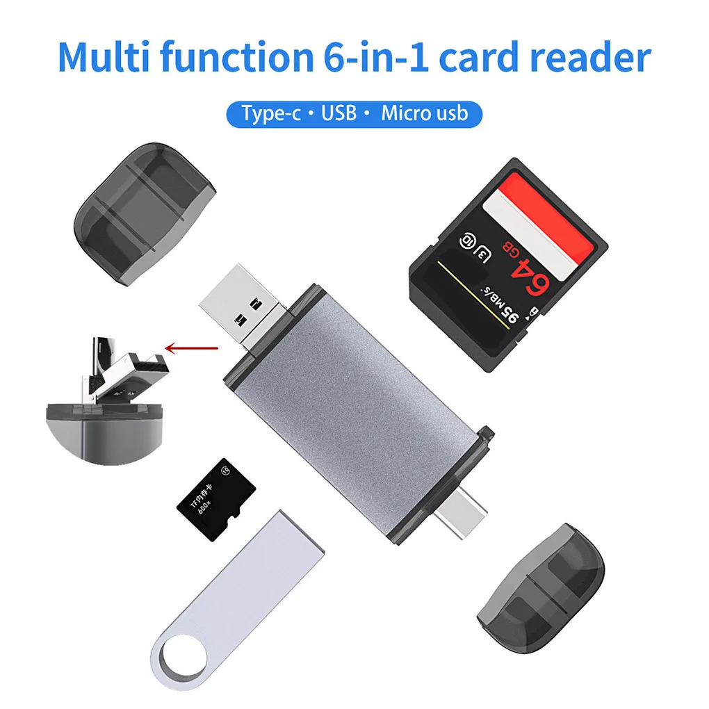 

Устройство для чтения карт памяти USB 2,0 Type-c Micro-USB SD TF U-disk