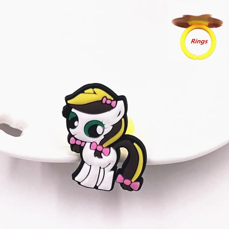 6 шт./компл. Детские Кольца с единорогом из мультфильма Моя маленькая лошадь для