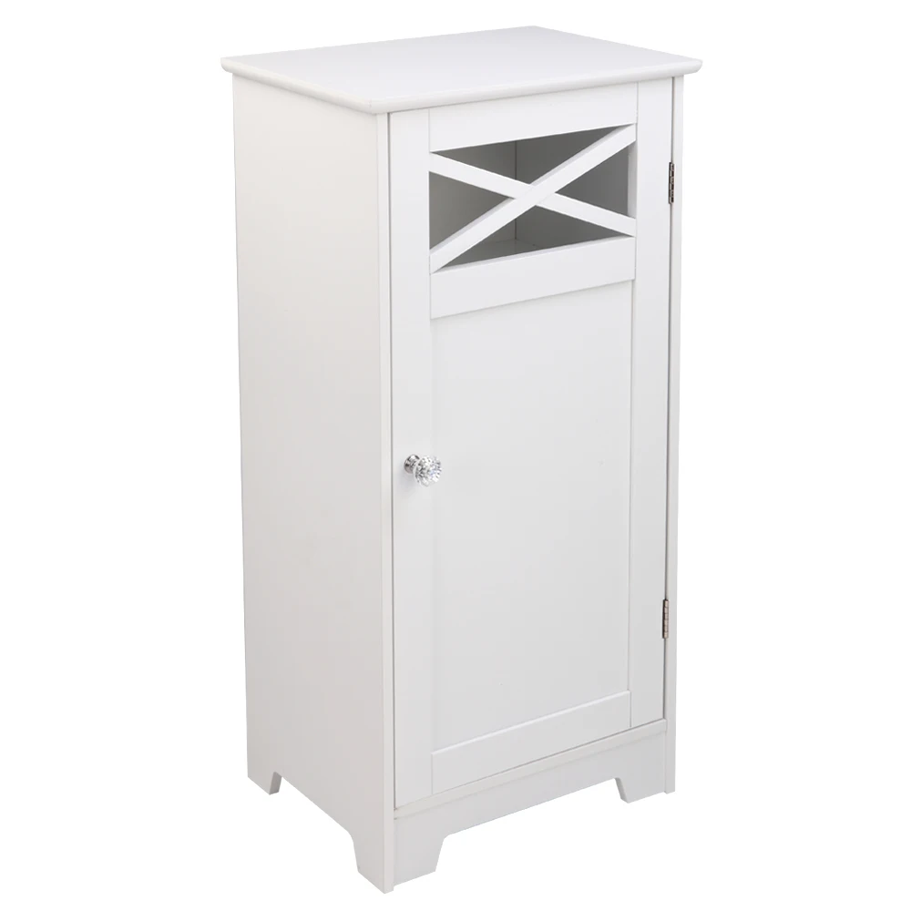 

Bathroom Cabinet Ark Single Door Fork with Crystal Handle White Waterproof and Moisture-proof Convenient installation[US-W]