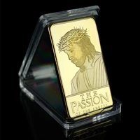 the passion of the christ souvenir gold bar plated commemorative coin the jesus discovery cross collectibles