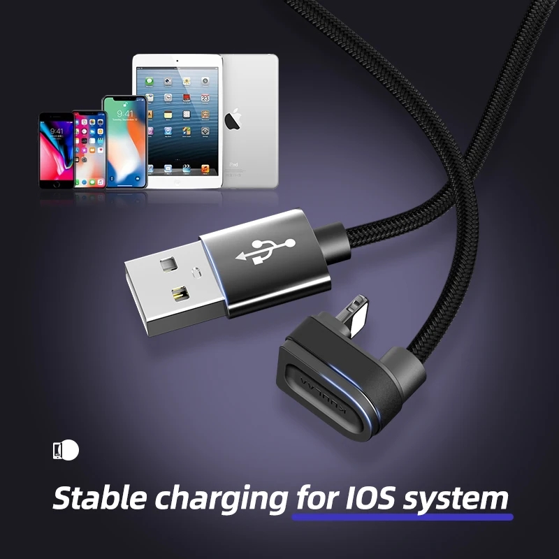 

KUULAA Nylon USB Cable For iPhone Cable 11 XS Max XR X 8 7 6 Plus 6S 5 S Plus iPad mini 4 180 Degree Fast Charging Cables Mobile