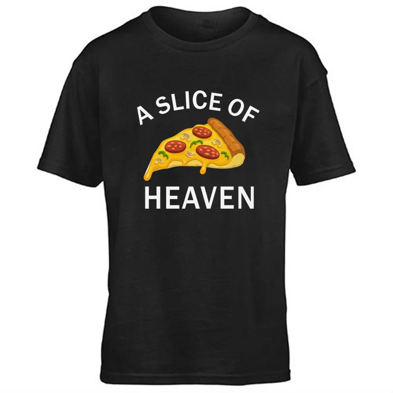 

A slice of heaven Pizza Shirts Color Pizza Tshirt Summer Cotton Woman T Shirt Casual O-neck short-sleeved Tee Shirt Comedy shirt