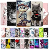 fashion funny painted flip cover for xiaomi redmi 8a note 8 note8 pro 8t 8pro redmi8 a card slot wallet leather phone case