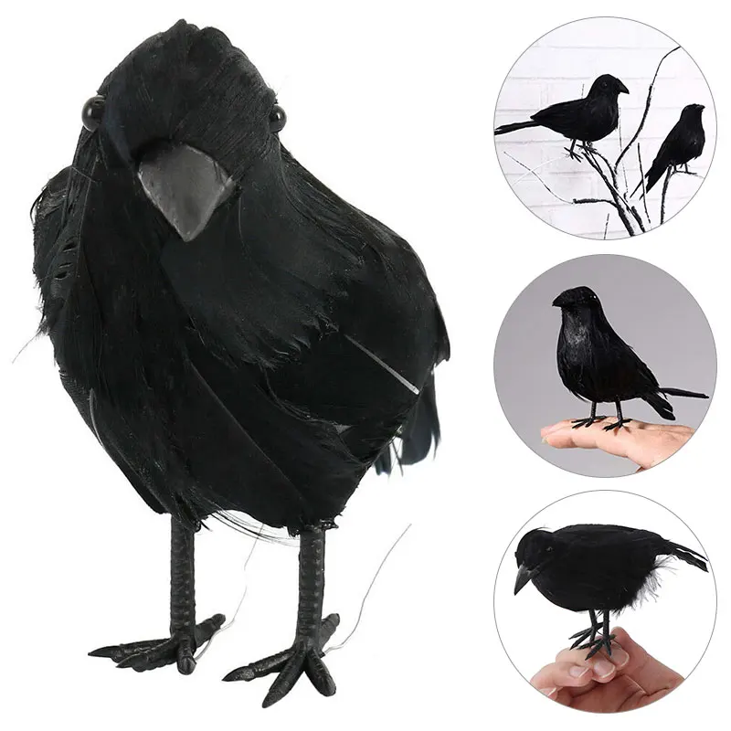 Искусственная пернатая птица Хэллоуин черная ворона декор из фильма косплей