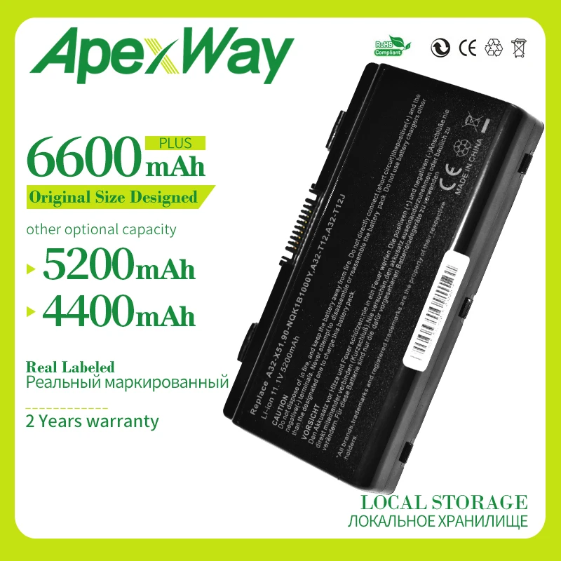 Аккумулятор Apexway для ноутбука Asus X58 X51L X58L T12 T12C T12Jg T12Er T12Fg T12Ug X51R X51H X51RL X58C |