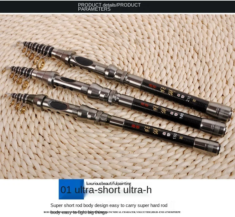 

1PCS Carp Fishing Rod feeder Hard FRP 1.5M Carbon Fiber Telescopic Fishing Rod fishing pole
