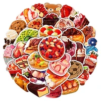 50pcspack delicious cake food cartoon stickers for diy notebook water bottle laptop phone fridge kids classic toy decal
