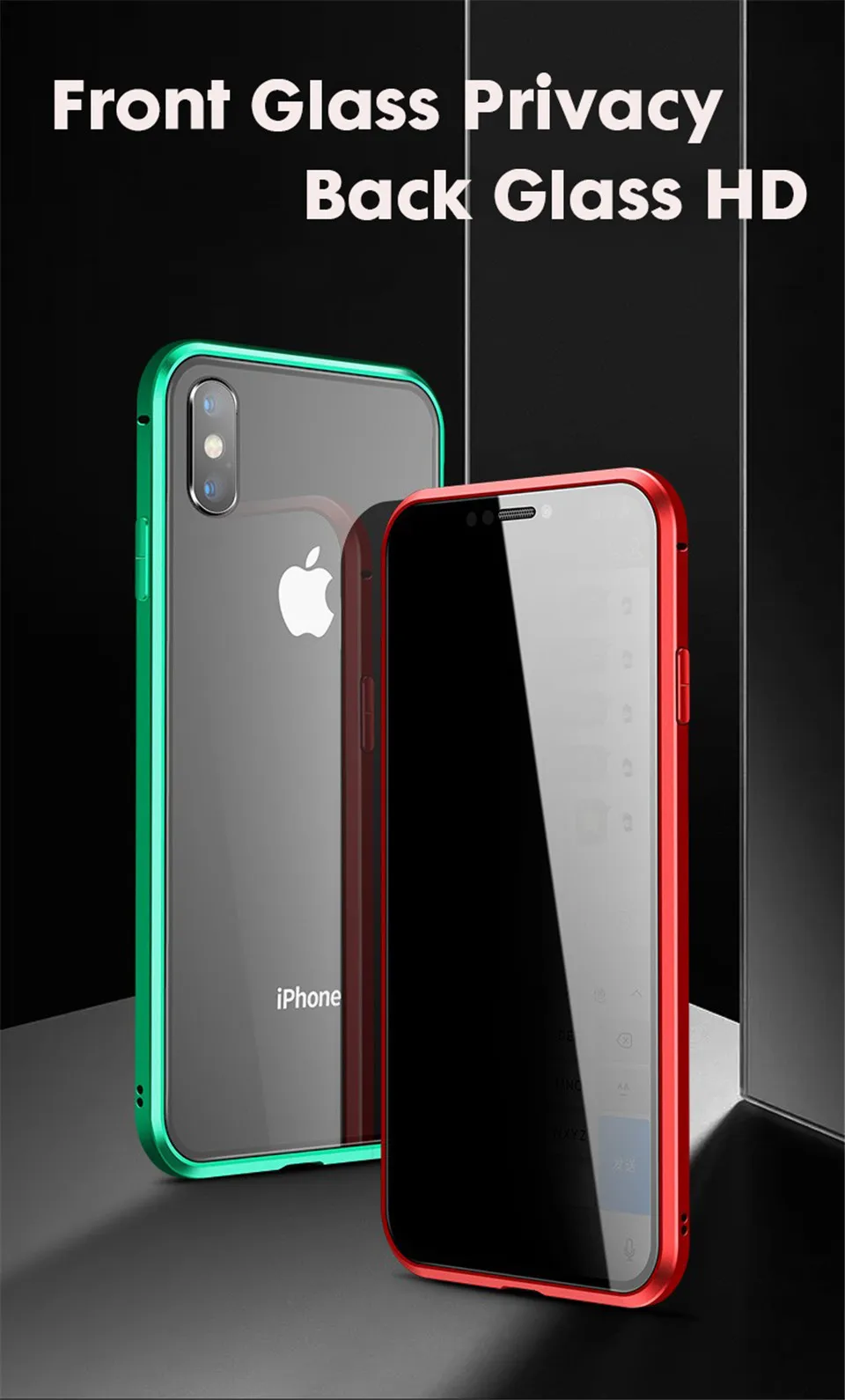 360 магнитный адсорбционный чехол для iPhone XS MAX XR X 7 8 6 6s Plus Передняя Задняя крышка из закаленного стекла полный защитный чехол на для айфон XS MAX X 8 Plus 7 6 6s плюс XR