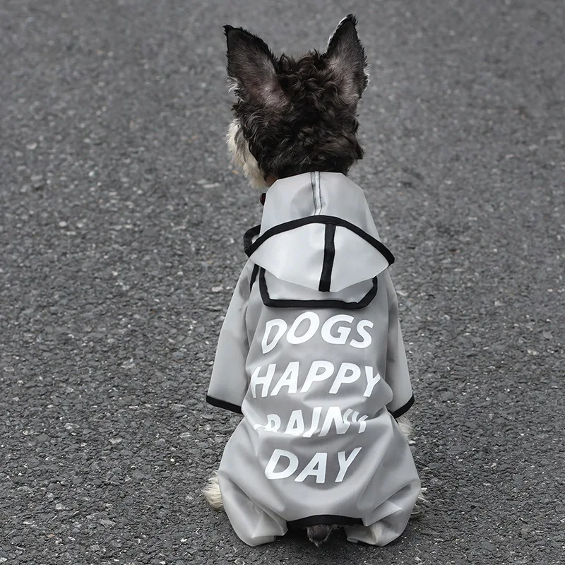 

Dog Raincoat Four-Legged Waterproof Small and Medium-Sized Dog Pet Teddy All-Inclusive Transparent Thin Clothes for All Seasons