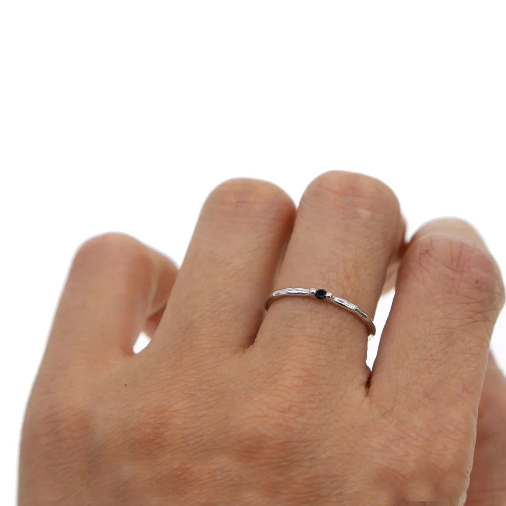 100% Стерлинговое Серебро 925 пробы черный cz камень на день рождения свадебное