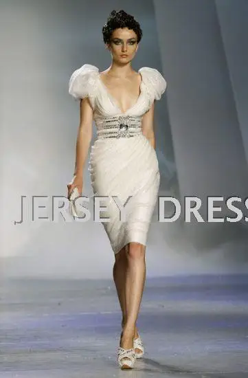 

free shiping 2018 White bubble short-sleeve new design brides maid formal sexy party prom gown mother of the bride Dresses