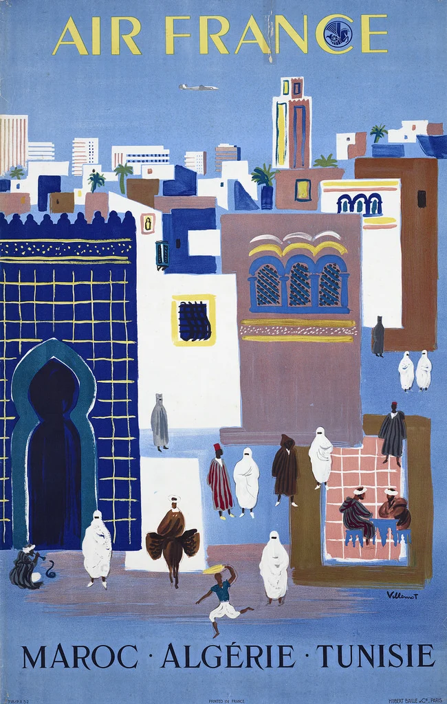 Фото Винтажный постер для путешествий в Африканском марокканском стиле Классическая
