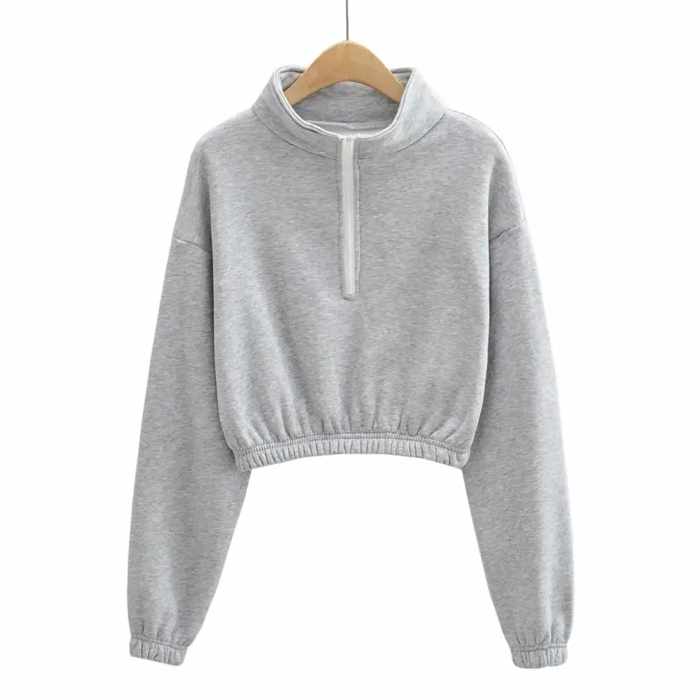 

INS Winter Thick 2 Piece Set Women Fleece Short Hoodies+Sweatpants Crop Top Casual Clothing Pullover Zipper Chandal Mujer