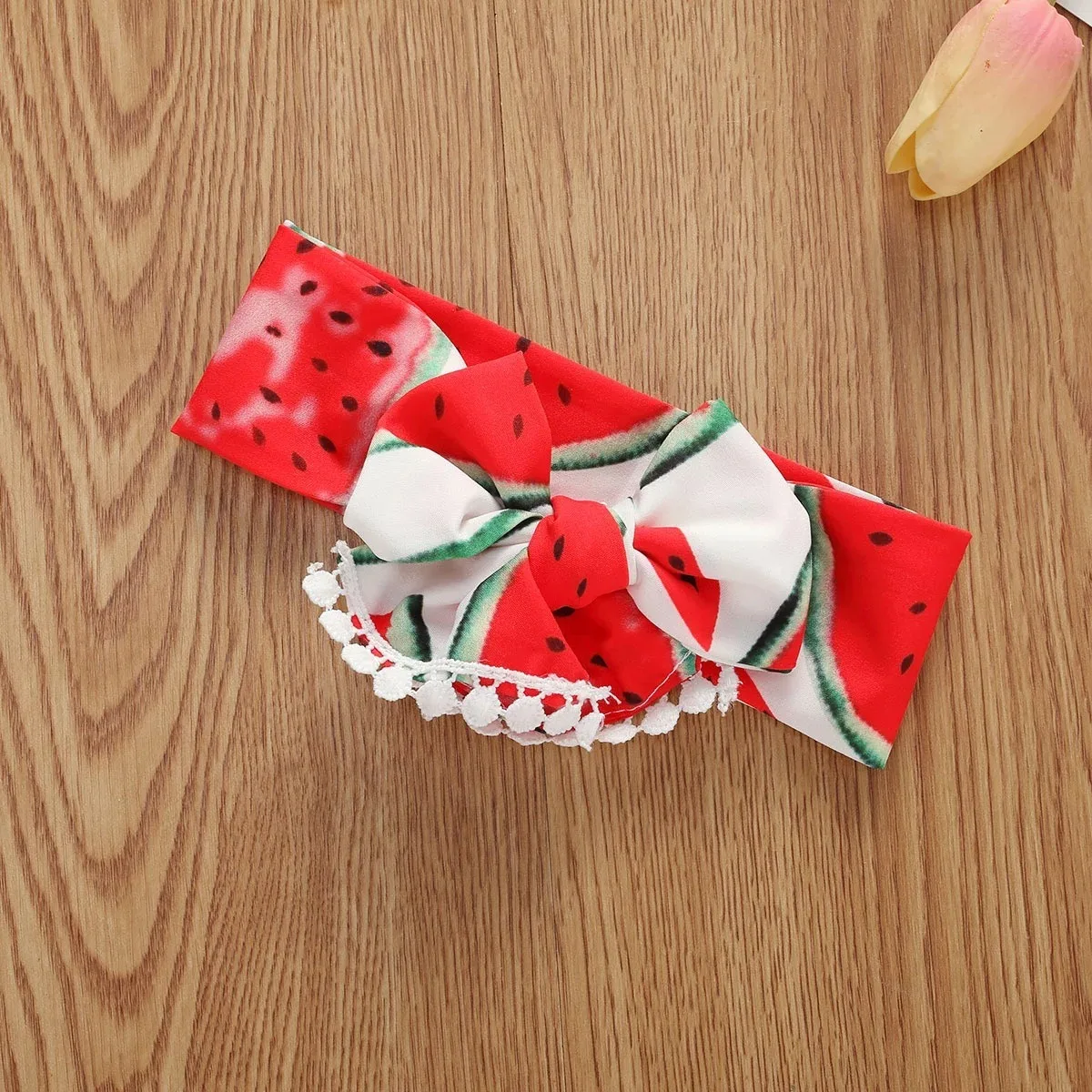 

Fresh Watermelon Pattern 2-Piece Baby Girl Romper and Headband Set Baby Girl Bodysuit for Summer