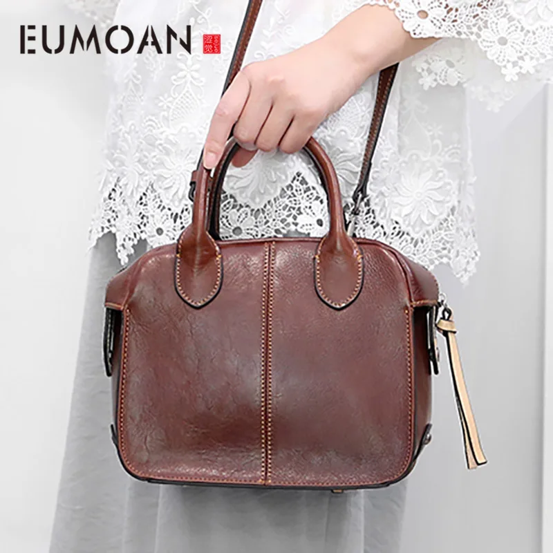 EUMOAN винтажная Элегантная кожаная ручная сумка на плечо Женская пластиковая