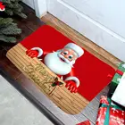 Рождественский фланелевый напольный коврик, Рождественский Снеговик, яркие Коврики для спальни, ванной комнаты, абсорбирующие новогодние Нескользящие Коврики для дверей с Санта-Клаусом