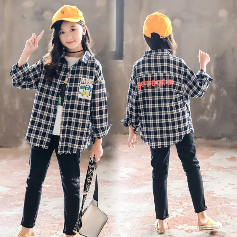 2019 г. Детская блузка для девочек осенне-весенняя одежда детей рубашки в