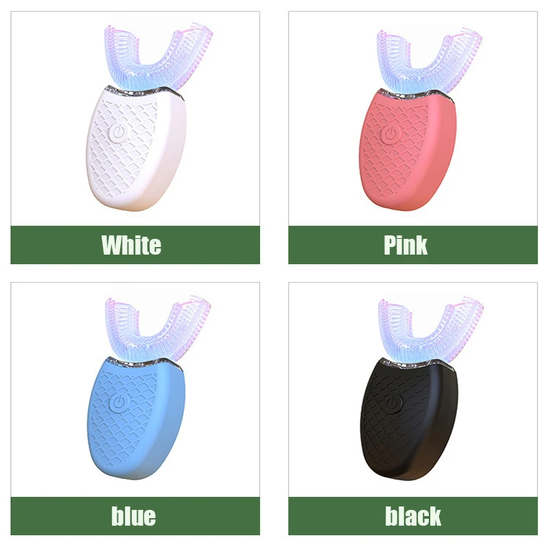

Toothbrush Silicone Electronic Tooth Brush USB Rechargeable 4 Modes Blue Light Teeth Cleaner 360 Degree Automatic Sonic Electric