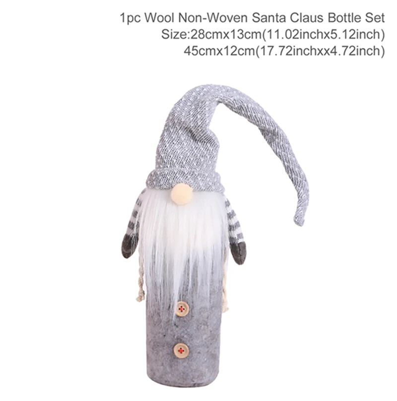 Wine Bottle Cover 6 шт. рождественские товары Кубок для шампанского вина Стекло Подвески веселого Рождества Декор для дома Noel с утолщённой меховой опушкой, Рождество Happy год - Цвет: Wine Bottle Cover